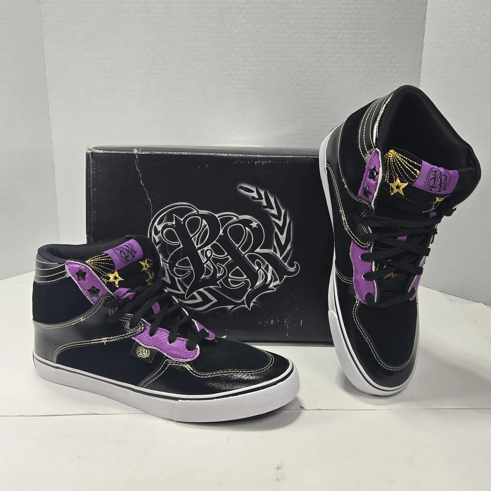 Public Royalty Funk-Shooter Black Purple Men's High-Top Sneakers Size 8
